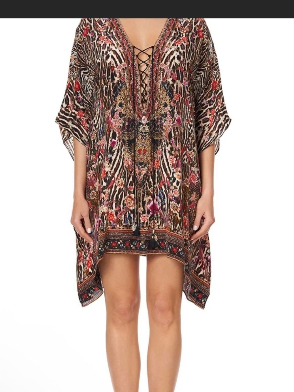 Camilla Multicolor Beaded Embellished Printed Top